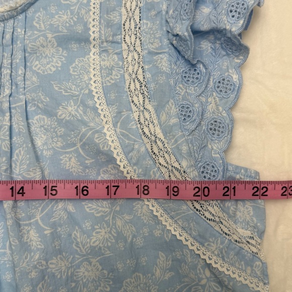 Jennifer Grace Flutter Sleeve Lace Trim Blouse XL Cottagecore Boho Feminine - Picture 9 of 11